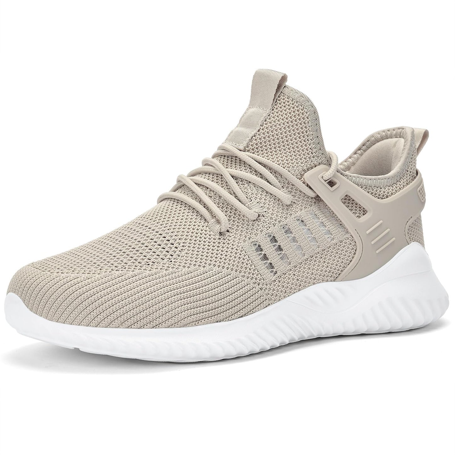Athletic Running Mens Sneakers Ideal for Jogging Workout Gym Casual Beige Size 10
