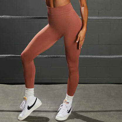 Seamless Knit Sports Bra and High-Waist Yoga Set