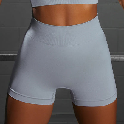 Seamless Knit Sports Bra and High-Waist Yoga Set